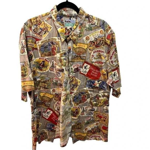 Reyn Spooner Men's 100% Cotton Short Sleeve Button Down Hawaiian Shirt Size XL - Picture 1 of 9